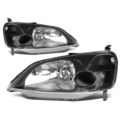 D-Motoring - Headlights - Black Housing - Plug-n-Play - Pair - 01-03 Honda Civic - 4