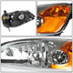 D-Motoring - Headlights - Chrome Housing - Amber Corner - Plug-n-Play - Pair - 01-03 Honda Civic - 4