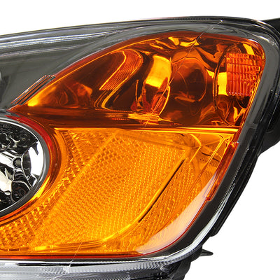 D-Motoring - Headlights - Chrome Housing - Amber Corner - Plug-n-Play - Pair - 01-03 Honda Civic - 6
