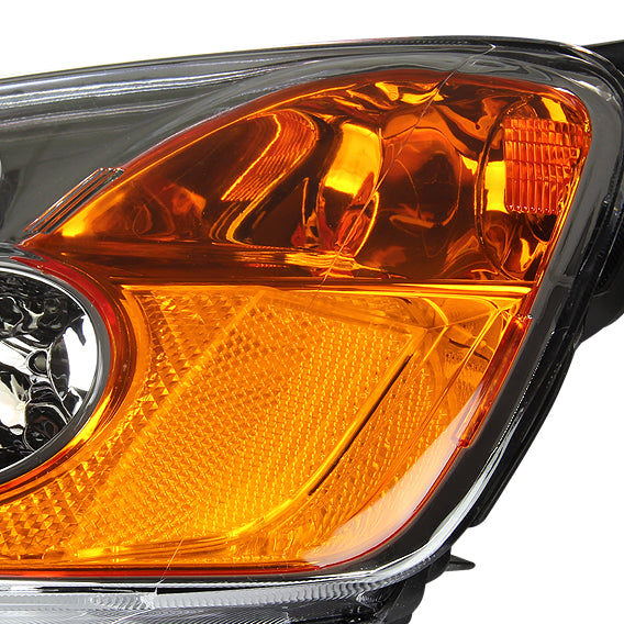 D-Motoring - Headlights - Chrome Housing - Amber Corner - Plug-n-Play - Pair - 01-03 Honda Civic - 6