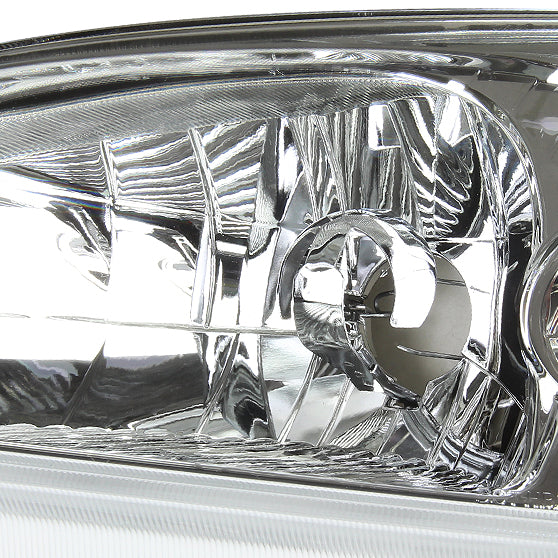 D-Motoring - Headlights - Chrome Housing - Amber Corner - Plug-n-Play - Pair - 01-03 Honda Civic - 2