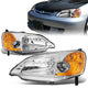 01-03 Honda Civic Headlights - Chrome Housing - Amber Corner - Plug-n-Play - Pair