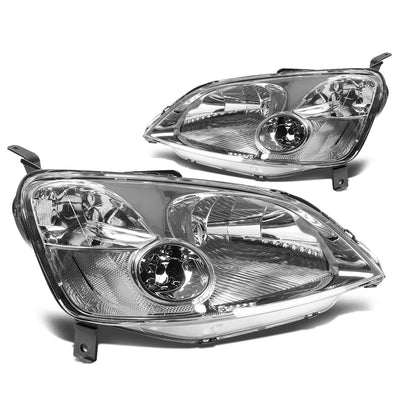 D-Motoring - Headlights - Chrome Housing - Plug-n-Play - Pair - 01-03 Honda Civic - 3