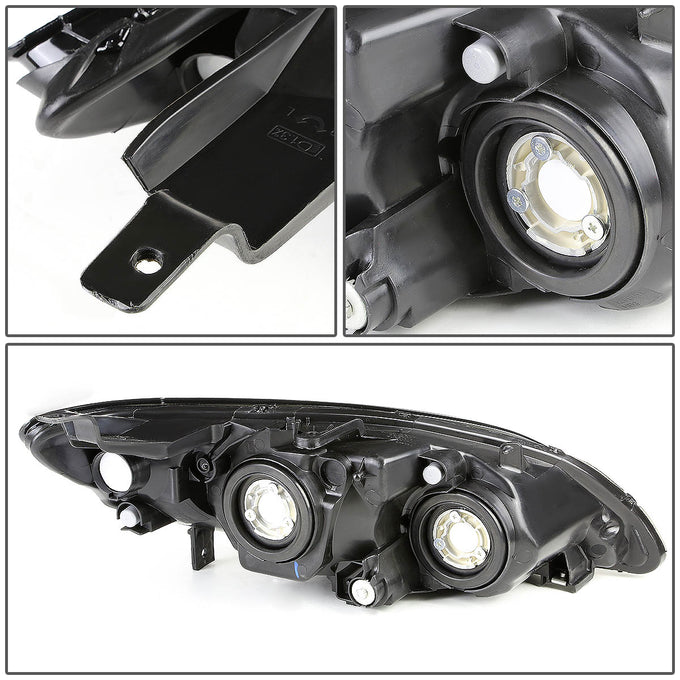 D-Motoring - 04-05 Honda Civic 2/4 Door Models  Headlights - Black Housing - Plug-n-Play - Pair - 3