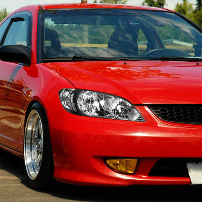 D-Motoring - 04-05 Honda Civic 2/4 Door Models  Headlights - Black Housing - Plug-n-Play - Pair - 5