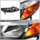 D-Motoring - Headlights - Black Housing - Amber Corner - Plug-n-Play - Pair - 06-11 Honda Civic Sedan 4-Door - 2