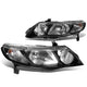 D-Motoring - Headlights - Black Housing - Plug-n-Play - Pair - 06-11 Honda Civic Sedan 4-Door - 1