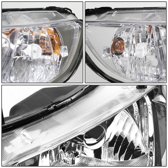 D-Motoring - Headlights - Chrome Housing - Plug-n-Play - Pair - 06-11 Honda Civic Sedan 4-Door - 3