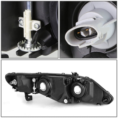 D-Motoring - Headlights - Chrome Housing - Plug-n-Play - Pair - 06-11 Honda Civic Sedan 4-Door - 4