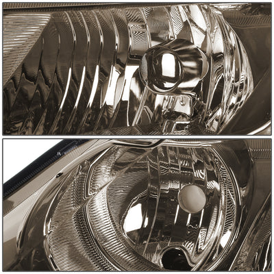 D-Motoring - Headlights - Smoked Lens - Clear Corner - Plug-n-Play - Pair - 06-11 Honda Civic Sedan 4-Door - 2