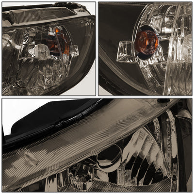 D-Motoring - Headlights - Smoked Lens - Clear Corner - Plug-n-Play - Pair - 06-11 Honda Civic Sedan 4-Door - 3