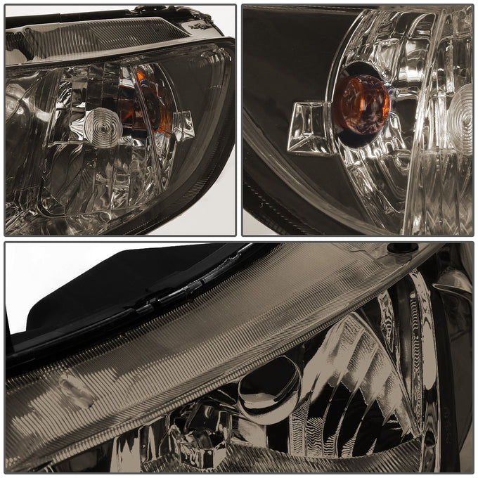 D-Motoring - Headlights - Smoked Lens - Clear Corner - Plug-n-Play - Pair - 06-11 Honda Civic Sedan 4-Door - 3