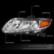 D-Motoring - Headlights - Chrome Housing - Clear Lens - Amber Corner - Plug-n-Play - Pair - 12-15 Honda Civic - 2
