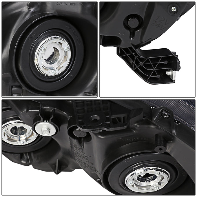 D-Motoring - Headlights - Chrome Housing - Clear Lens - Amber Corner - Plug-n-Play - Pair - 12-15 Honda Civic - 5