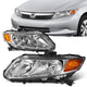 12-15 Honda Civic Headlights - Chrome Housing - Clear Lens - Amber Corner - Plug-n-Play - Pair