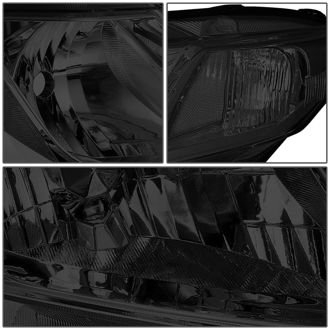 D-Motoring - Headlights - Smoked Lens - Clear Corner - Plug-n-Play - Pair - 12-15 Honda Civic - 4