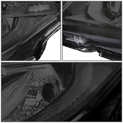 D-Motoring - 16-18 Honda Civic Headlights - Smoked Lens - Projector - Plug-n-Play - Pair - 4