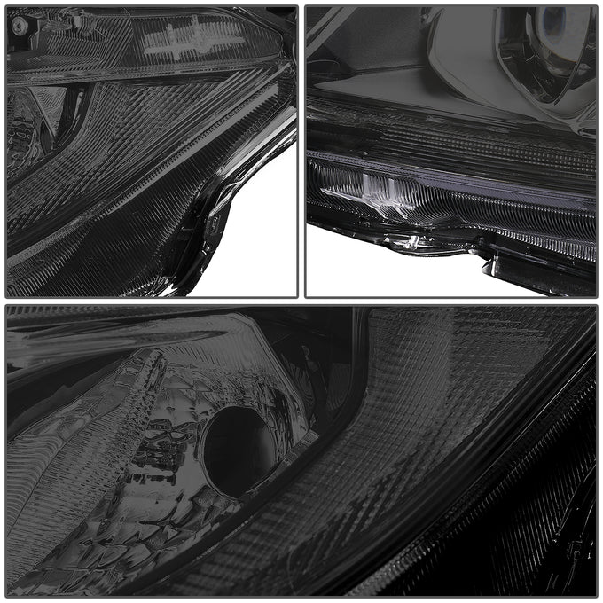 D-Motoring - 16-18 Honda Civic Headlights - Smoked Lens - Projector - Plug-n-Play - Pair - 4