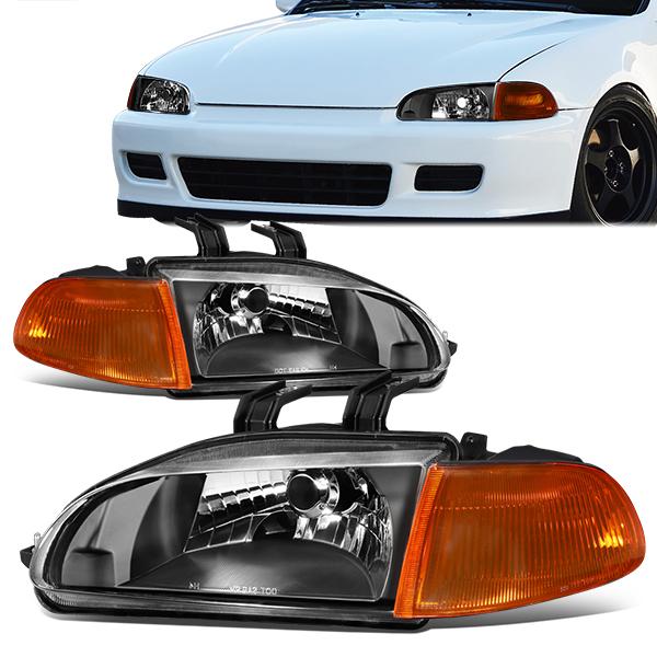 92-95-honda-civic-coupe-hatchback-headlight-headlamps-black-housing-amber-corner-hl-oh-hc922d-bk-cl1 - 1
