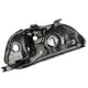 D-Motoring - Headlights - Black Housing - Amber Corner - Plug-n-Play - Pair - 96-98 Honda Civic - 3