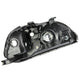 D-Motoring - Headlights - Chrome Housing - Amber Corner - Plug-n-Play - Pair - 96-98 Honda Civic - 3