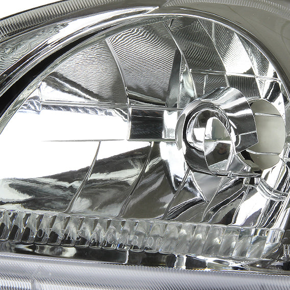 D-Motoring - Headlights - Chrome Housing - Amber Corner - Plug-n-Play - Pair - 96-98 Honda Civic - 2