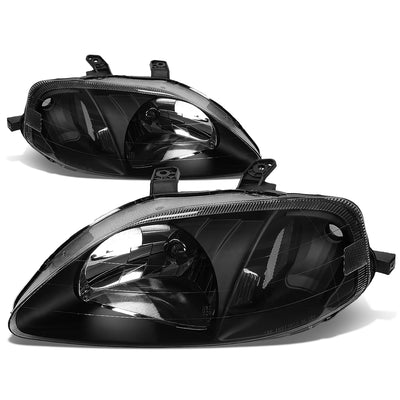 D-Motoring - Headlights - Black Housing - Plug-n-Play - Pair - 99-00 Honda Civic - 1