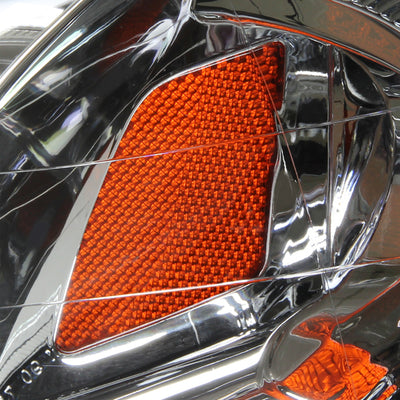 D-Motoring - Headlights - Chrome Housing - Amber Corner - Plug-n-Play - Pair - 99-00 Honda Civic - 4