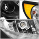 D-Motoring - Headlights - Black Housing - Clear Lens - Amber Corner - Projector - Plug-n-Play - Pair - 11-14 Hyundai Sonata - 3