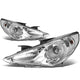 D-Motoring - Headlights - Chrome Housing - Clear Lens - Clear Corner - Projector - Plug-n-Play - Pair - 11-14 Hyundai Sonata - 1