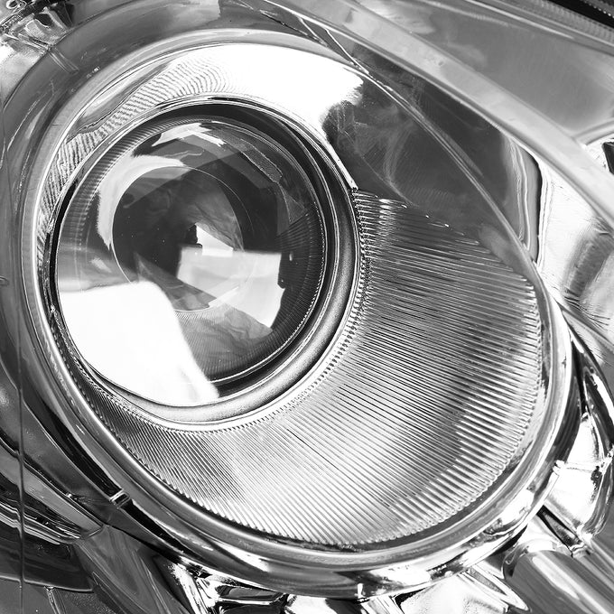 D-Motoring - Headlights - Chrome Housing - Clear Lens - Clear Corner - Projector - Plug-n-Play - Pair - 11-14 Hyundai Sonata - 2
