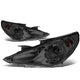 D-Motoring - Headlights - Smoked Lens - Clear Corner - Projector - Plug-n-Play - Pair - 11-14 Hyundai Sonata - 1