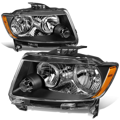 11-13 Jeep Grand Cherokee Headlights - Clear Lens - Amber Corner - Plug-n-Play - Pair