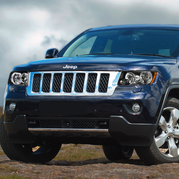 D-Motoring - 11-13 Jeep Grand Cherokee Headlights - Clear Lens - Amber Corner - Plug-n-Play - Pair - 7