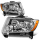 11-13 Jeep Grand Cherokee Headlights - Clear Lens - Amber Corner - Plug-n-Play - Pair