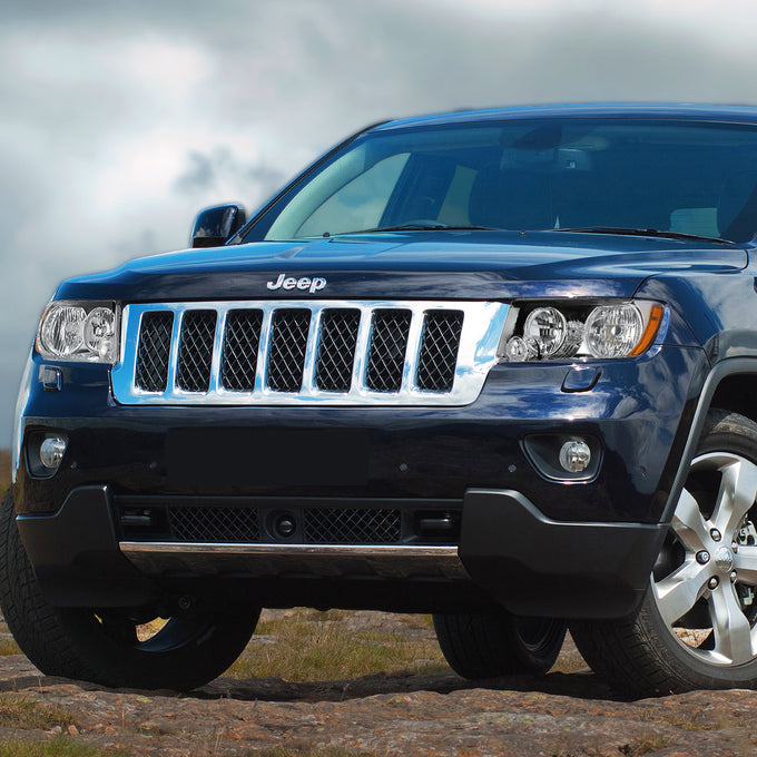 D-Motoring - 11-13 Jeep Grand Cherokee Headlights - Clear Lens - Amber Corner - Plug-n-Play - Pair - 7
