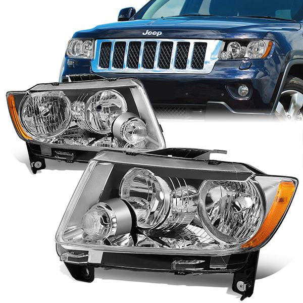 11-13-jeep-grand-cherokee-headlights-clear-lens-amber-corner-plug-n-play-pair-hl-oh-jgc11-ch-am - 1
