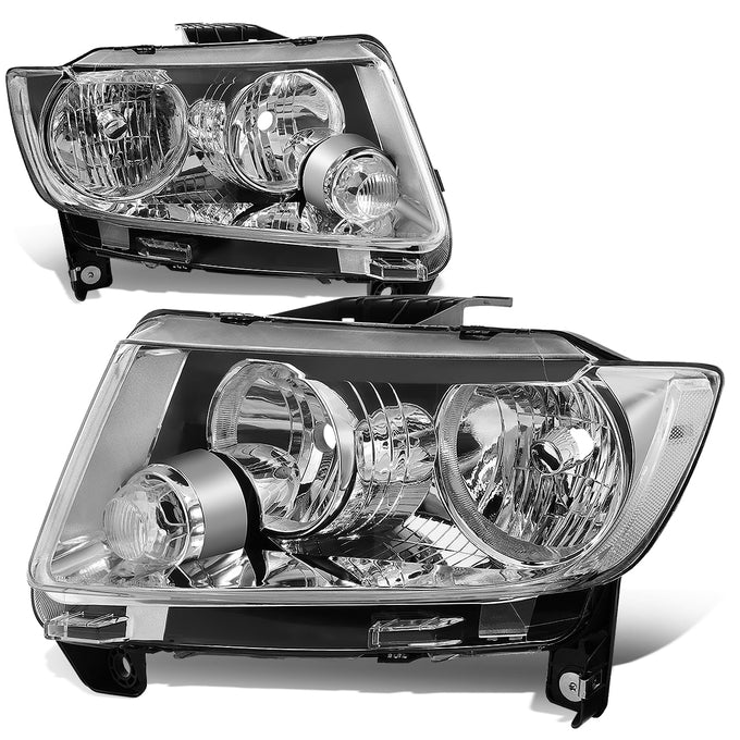 11-13 Jeep Grand Cherokee Headlights - Clear Lens - Clear Corner - Plug-n-Play - Pair