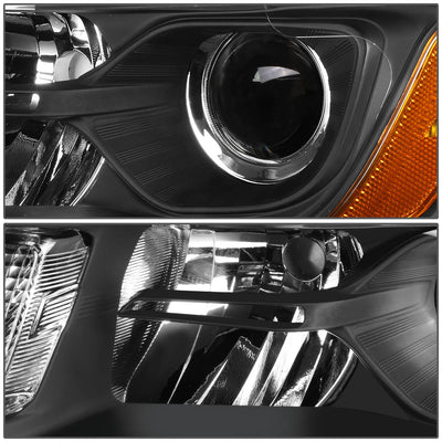 D-Motoring - 14-16 Jeep Grand Cherokee Headlights - Clear Lens - Amber Corner - Projector - Plug-n-Play - Pair - 3