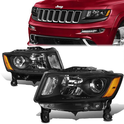 14-16-jeep-grand-cherokee-headlights-clear-lens-amber-corner-projector-plug-n-play-pair-hl-oh-jgc14-bk-am - 1
