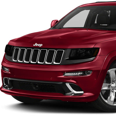 D-Motoring - 14-16 Jeep Grand Cherokee Headlights - Smoked Lens - Amber Corner - Projector - Plug-n-Play - Pair - 7