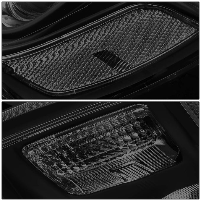 D-Motoring - 14-16 Jeep Grand Cherokee Headlights - Smoked Lens - Clear Corner - Projector - Plug-n-Play - Pair - 4