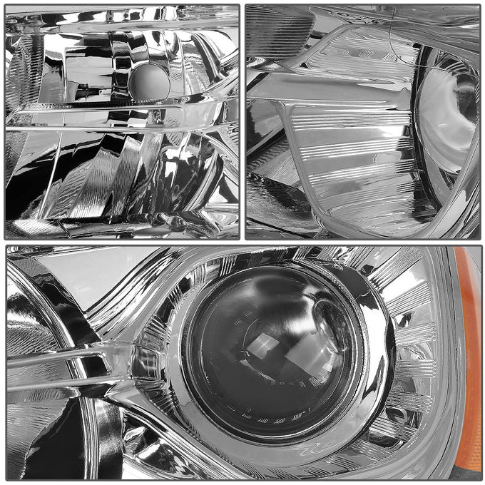 D-Motoring - 14-16 Jeep Grand Cherokee Headlights - Clear Lens - Amber Corner - Projector - Plug-n-Play - Pair - 3