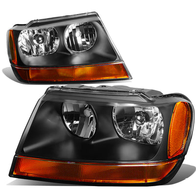 D-Motoring - Headlights - Black Housing - Amber Corner - Plug-n-Play - Pair - Jeep Grand Cherokee - 1