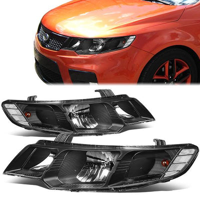 10-13 KIA Forte Headlights - Black Housing - Plug-n-Play - Pair