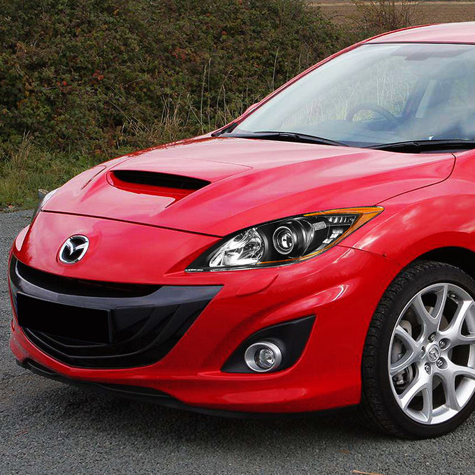 D-Motoring - Headlights - Black Housing - Amber Corner - Projector - Plug-n-Play - Pair - 10-13 Mazda 3 - 5