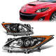 10-13 Mazda 3 Headlights - Black Housing - Amber Corner - Projector - Plug-n-Play - Pair