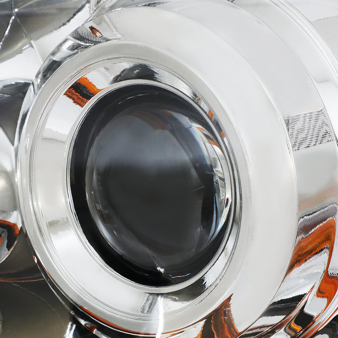 D-Motoring - Headlights - Chrome Housing - Amber Corner - Projector - Plug-n-Play - Pair - 10-13 Mazda 3 - 2