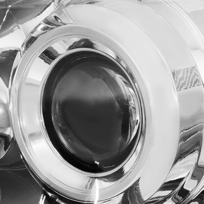 D-Motoring - Headlights - Chrome Housing - Clear Corner - Projector - Plug-n-Play - Pair - 10-13 Mazda 3 - 2