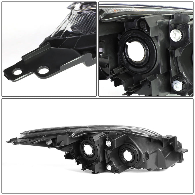 D-Motoring - Headlights - Chrome Housing - Clear Corner - Projector - Plug-n-Play - Pair - 10-13 Mazda 3 - 4